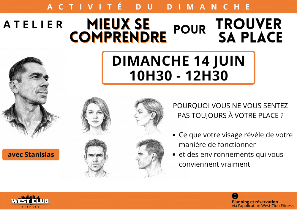 Atelier de morphopsychologie animé par Stanislas Simon chez West Club Fitness