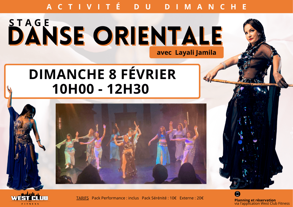 Activité du dimanche : Stage de Danse orientale, le 8 février
