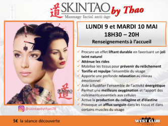 Skintao : séance découverte de soin traditionnel japonais du visage les lundi 9 et mardi 10 mai