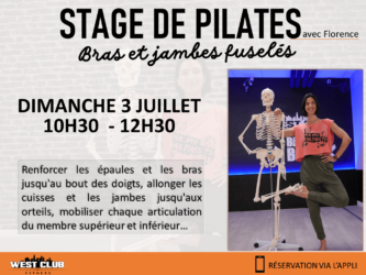 Stage de Pilates Bras et jambes fuselés, dimanche 3 juillet