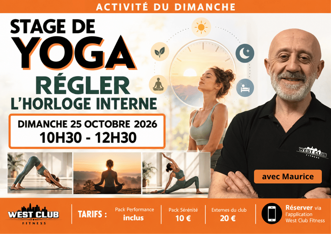 Cours de yoga Régler son horloge interne au West Club Suresnes