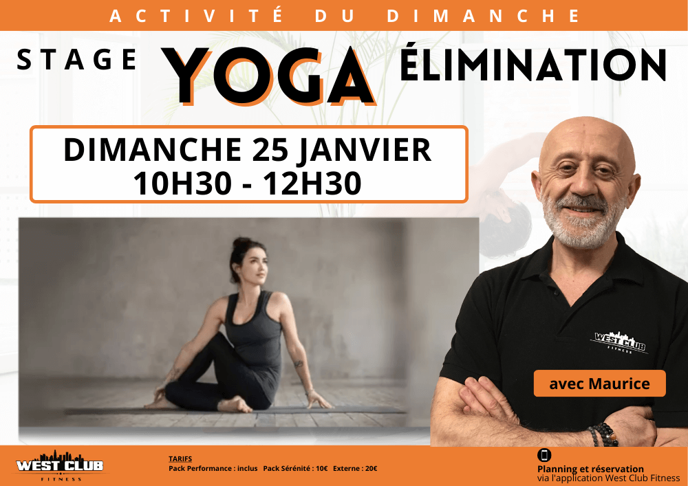 Stage du dimanche : Yoga – Elimination , le 25 janvier