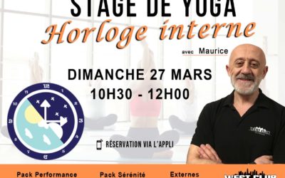 Stage de Yoga “Horloge Interne” , Dimanche 27 mars